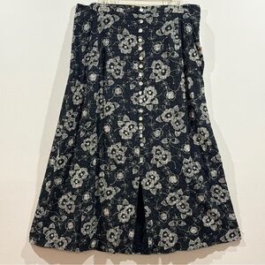 Vintage Floral Button Skirt Fall Casual Size 22/24 Boho NWT